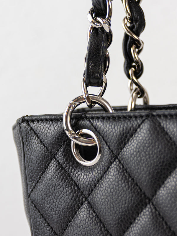 Chanel Black Caviar Quilted Timeless Petit Shopping Tote