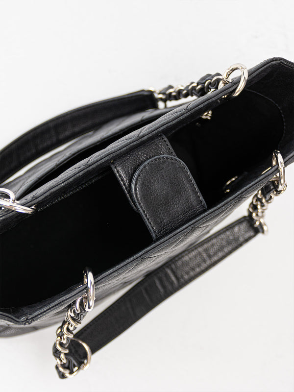 Chanel Black Caviar Quilted Timeless Petit Shopping Tote