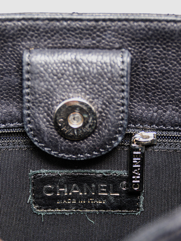 Chanel Black Caviar Quilted Timeless Petit Shopping Tote