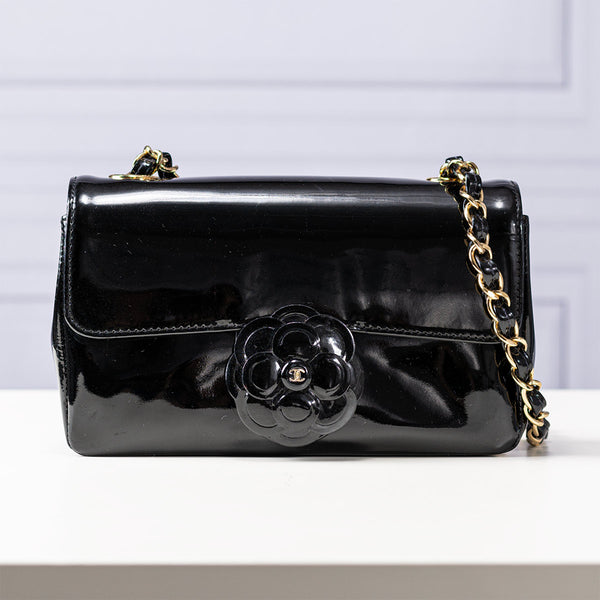 Chanel Mini Patent Camillia Bag