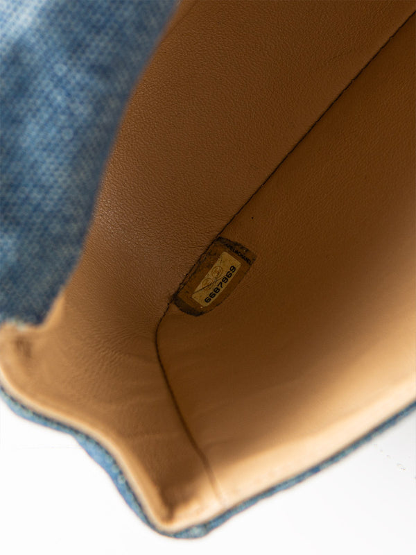 Chanel Denim Quilted Chocolate Bar Mademoiselle Top Handle Bag