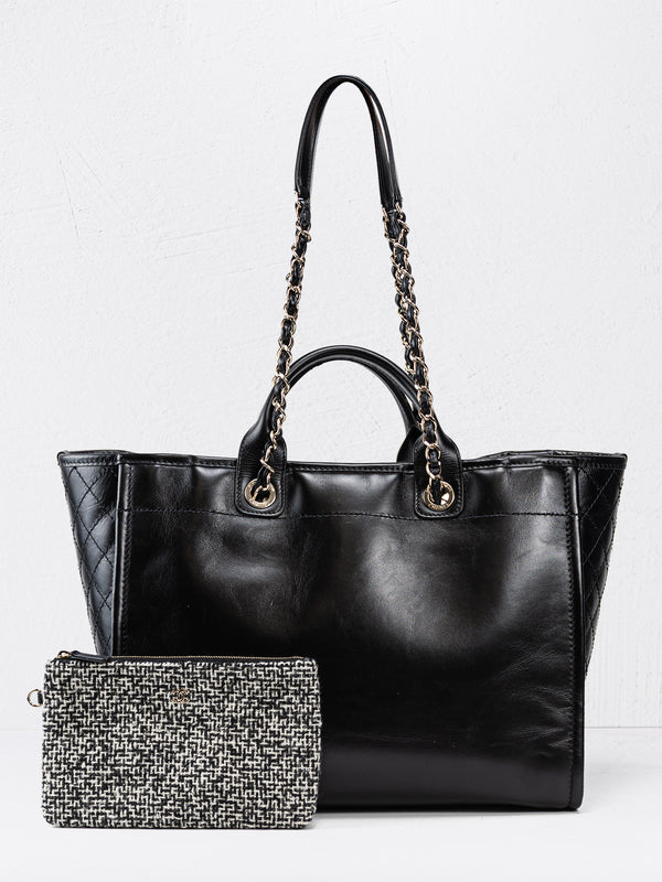 Chanel Large Leather Deauville Tote