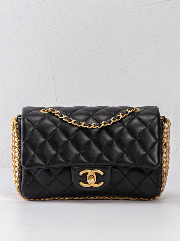 Chanel River Of Pearls Quilted Leather Mini Flap Bag