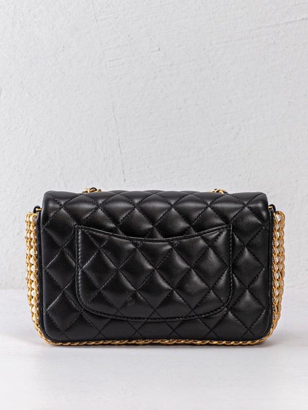 Chanel River Of Pearls Quilted Leather Mini Flap Bag