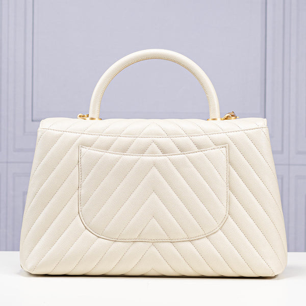 Chanel Large Chevron Coco Handle Bag