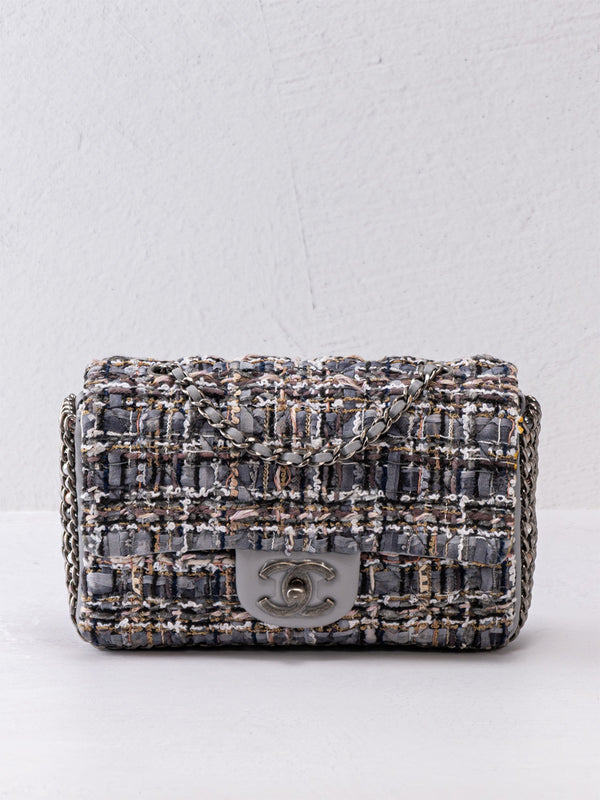 Chanel River Of Pearls Tweed Mini Flap Bag