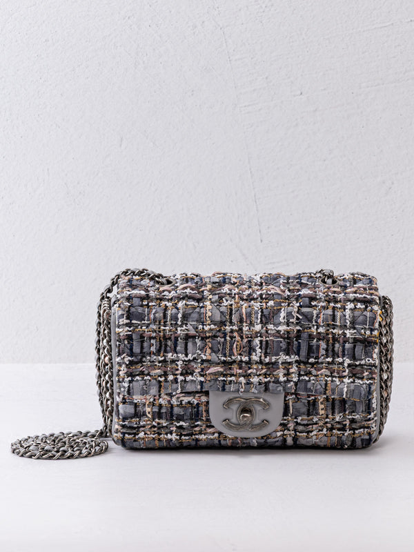 Chanel River Of Pearls Tweed Mini Flap Bag