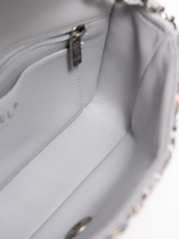 Chanel River Of Pearls Tweed Mini Flap Bag