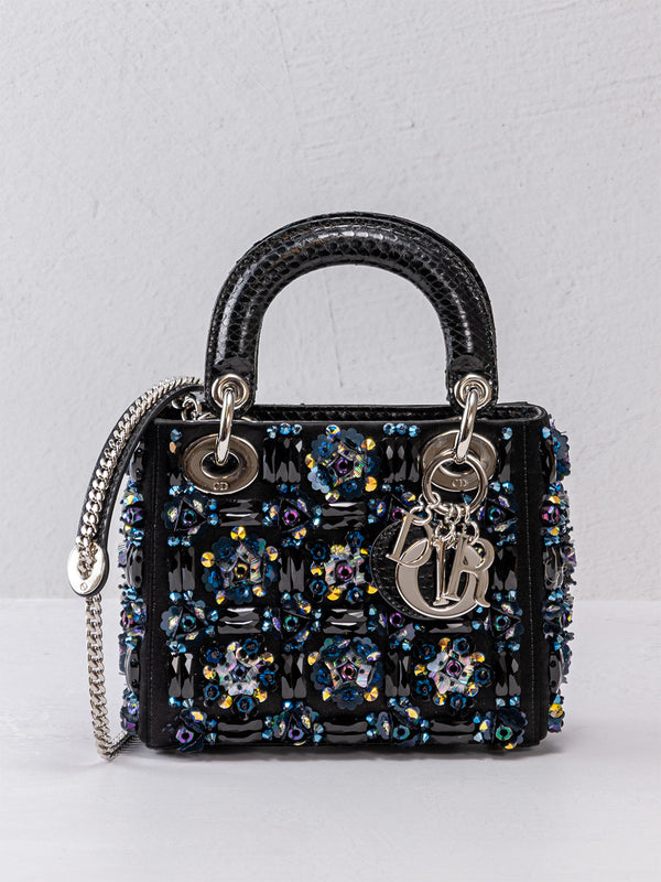 Christian Dior Embellished Python Mini Lady Dior