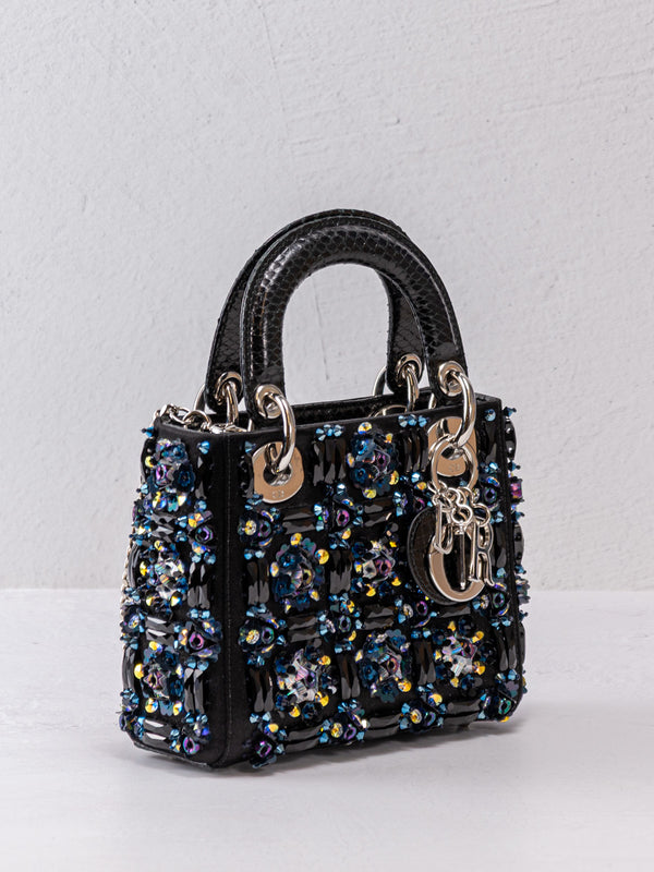 Christian Dior Embellished Python Mini Lady Dior