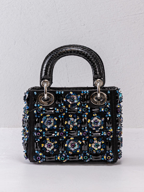 Christian Dior Embellished Python Mini Lady Dior