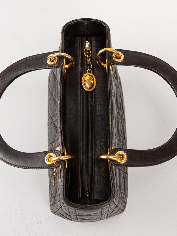 Christian Dior Lambskin Cannage Medium Lady Dior