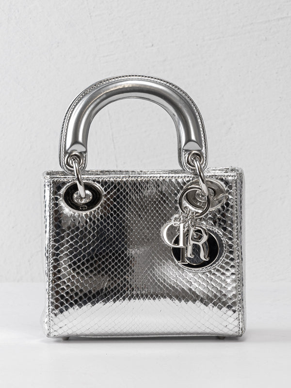 Christian Dior Metallic Python Mini Lady Dior