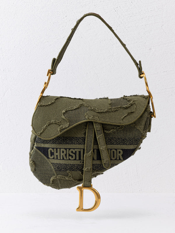 Christian Dior Canvas Saddle Bag