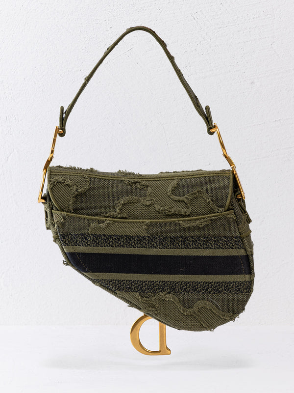 Christian Dior Canvas Saddle Bag