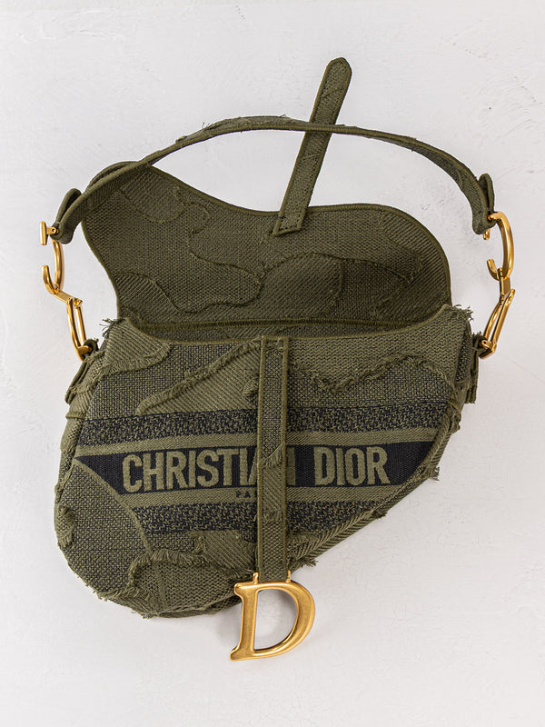 Christian Dior Canvas Saddle Bag