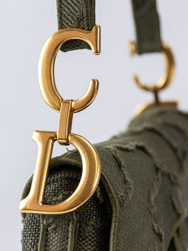 Christian Dior Canvas Saddle Bag