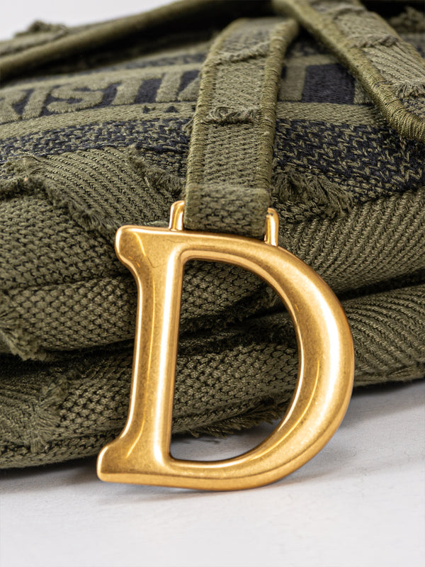 Christian Dior Canvas Saddle Bag