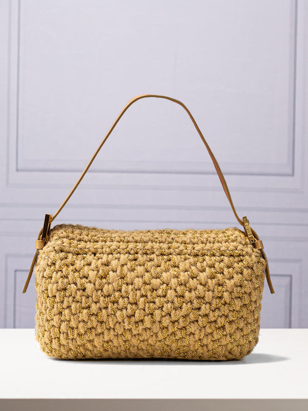 Fendi Woven Wool Baguette