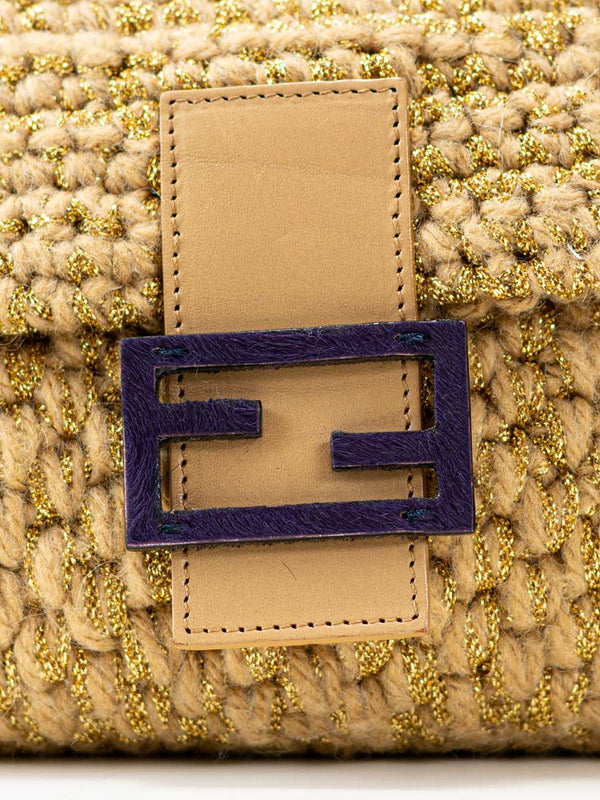 Fendi Woven Wool Baguette