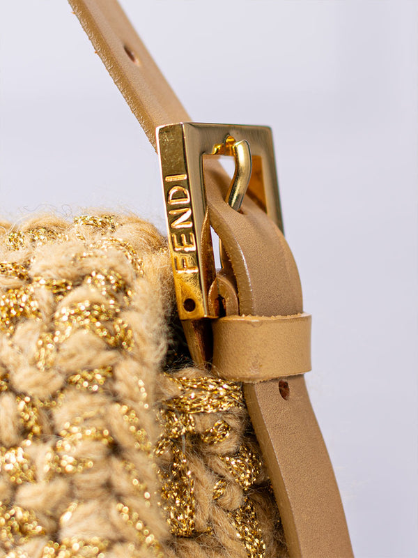 Fendi Woven Wool Baguette