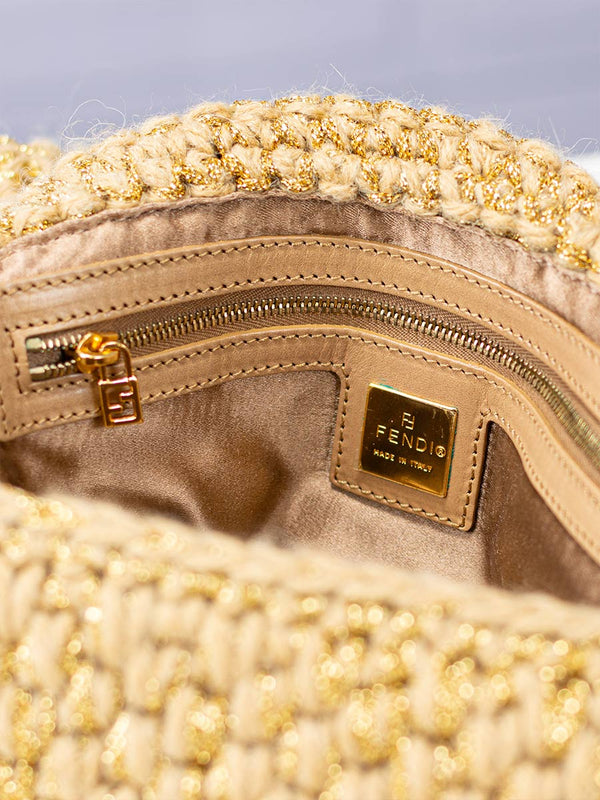 Fendi Woven Wool Baguette