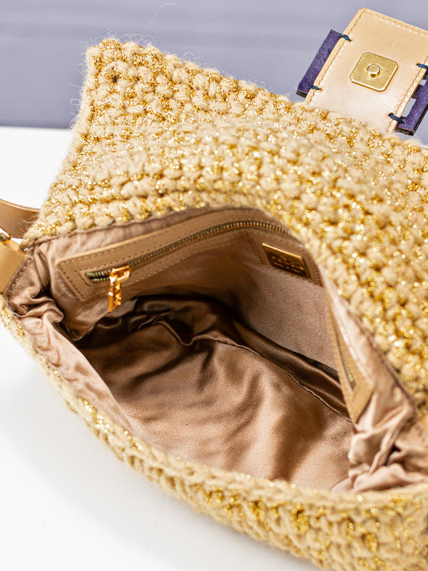 Fendi Woven Wool Baguette