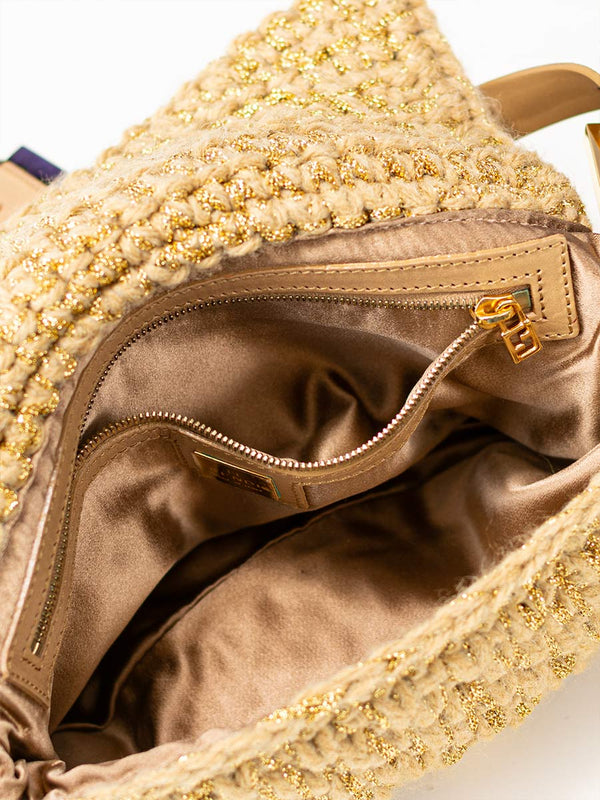 Fendi Woven Wool Baguette