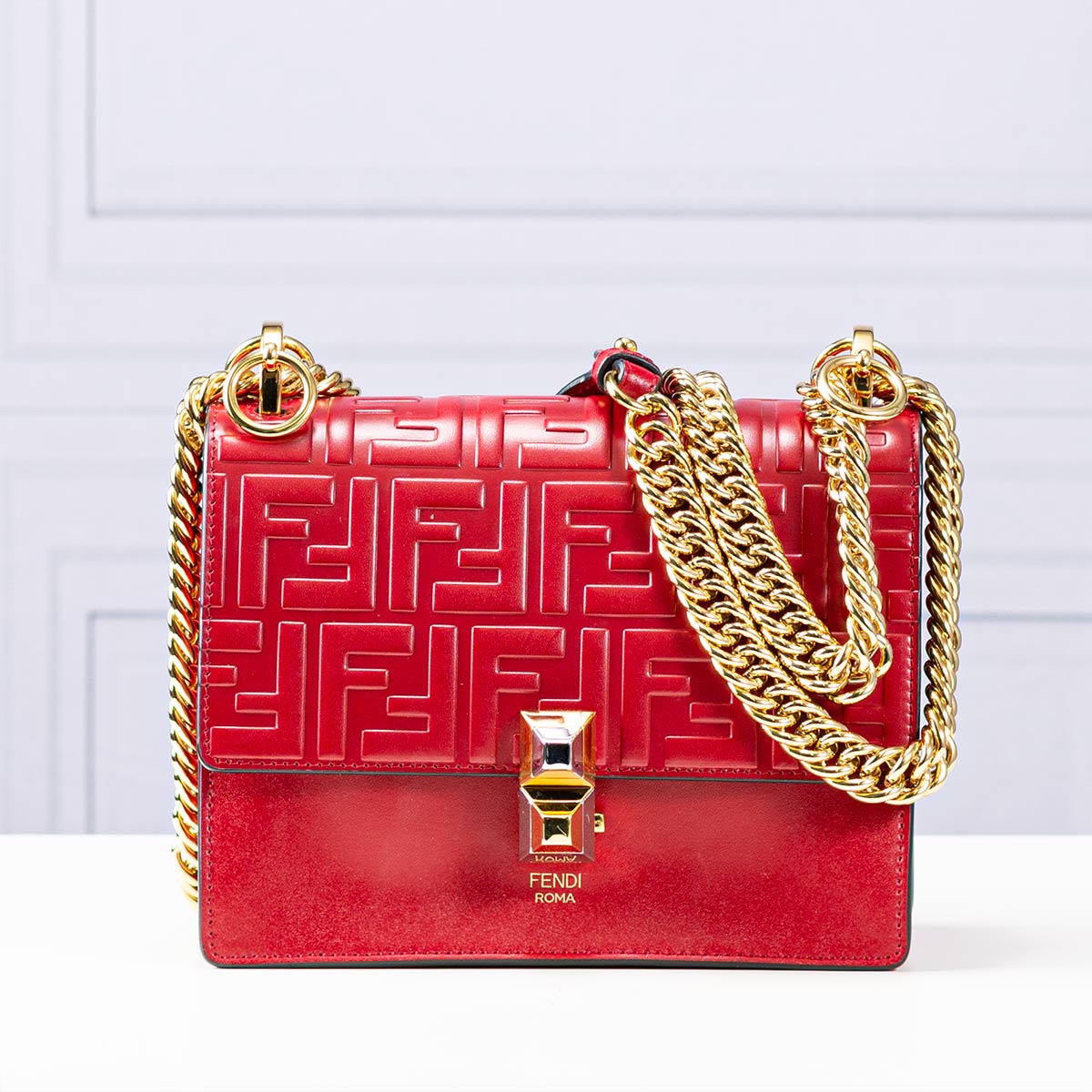 Fendi embossed leather shoulder bag Clearance