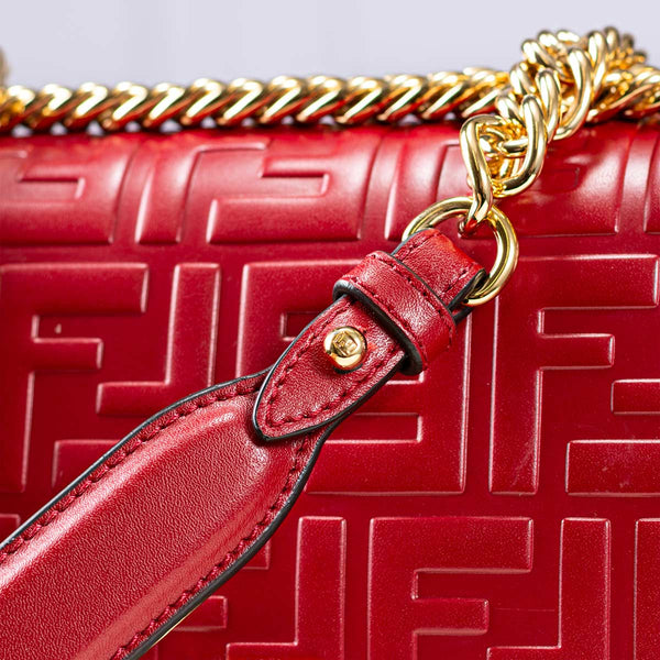 Fendi Zucca Embossed Small Kan I Shoulder Bag
