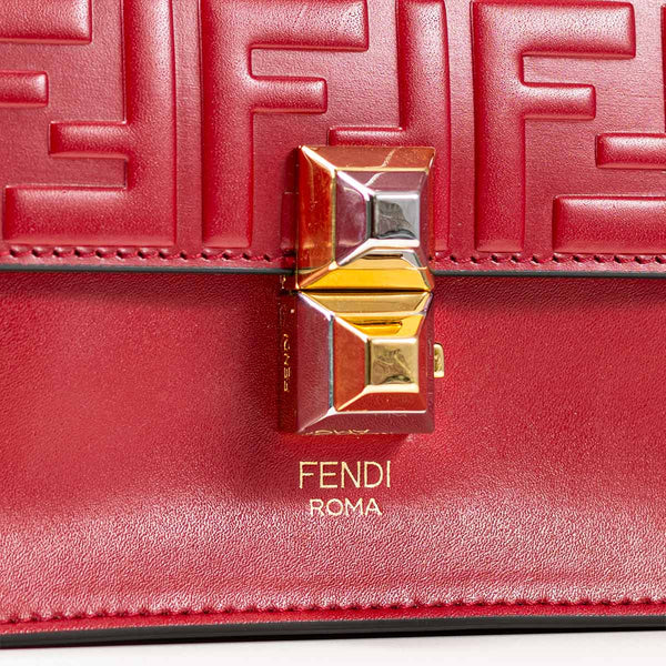 Fendi Zucca Embossed Small Kan I Shoulder Bag