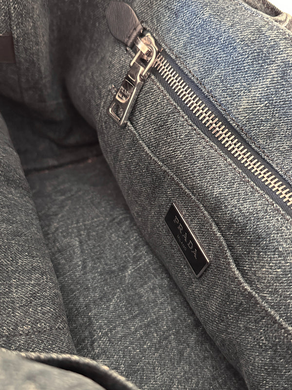 Prada Bijoux Small Denim Tote