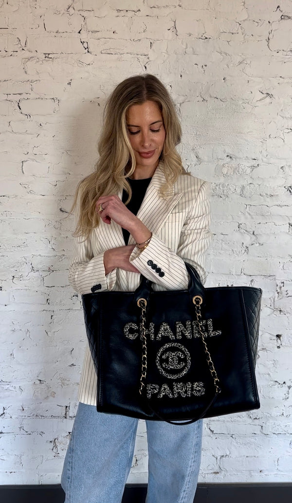 Chanel Large Leather Deauville Tote