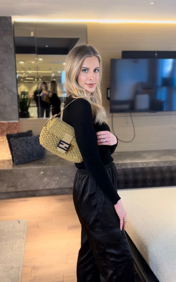 Fendi Woven Wool Baguette