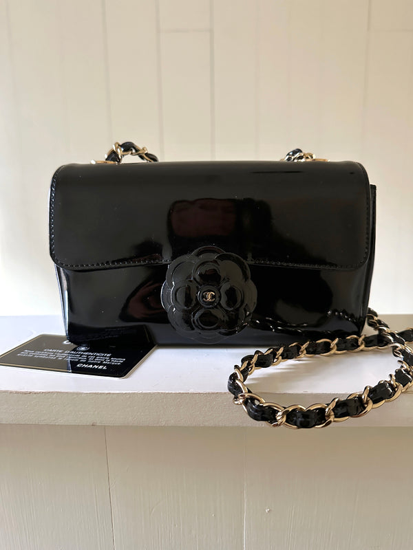 Chanel Mini Patent Camillia Bag