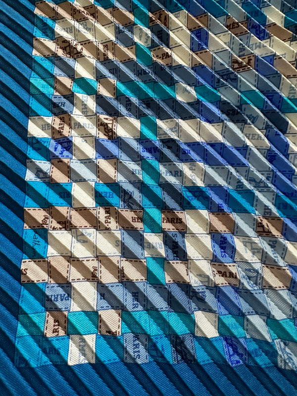 Hermès “Bolduc au Carré” Pleated Scarf 90