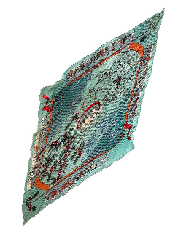 Hermès “Neige d'Antan” Pleated Scarf 90