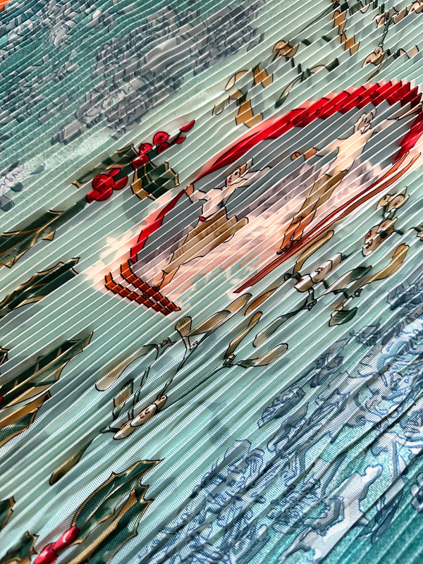 Hermès “Neige d'Antan” Pleated Scarf 90