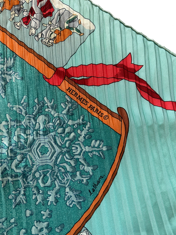 Hermès “Neige d'Antan” Pleated Scarf 90