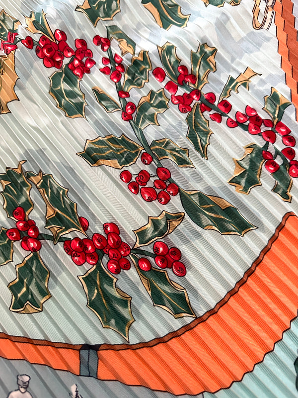 Hermès “Neige d'Antan” Pleated Scarf 90