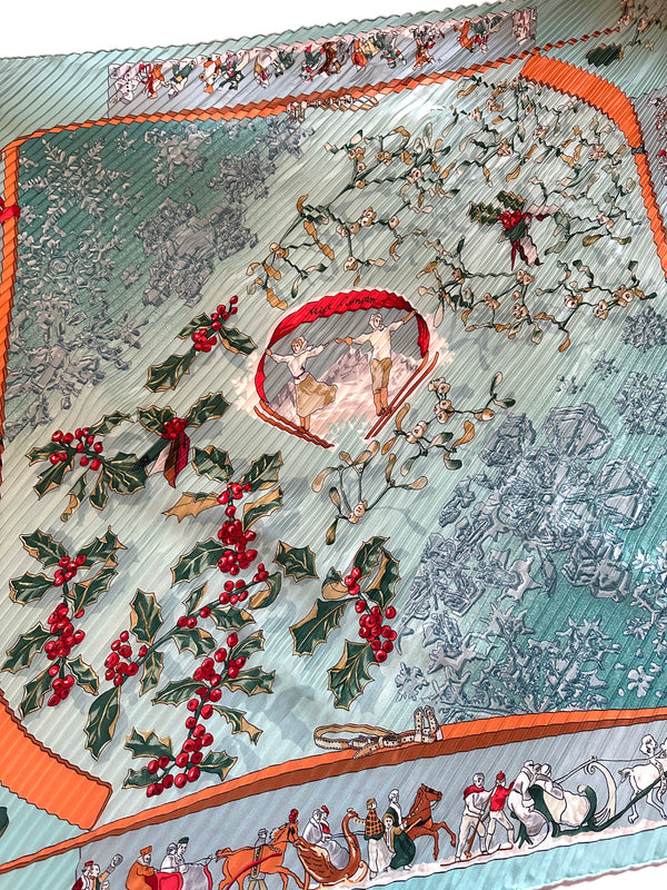 Hermès “Neige d'Antan” Pleated Scarf 90