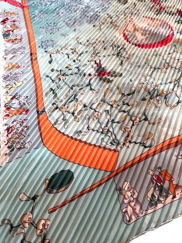 Hermès “Neige d'Antan” Pleated Scarf 90
