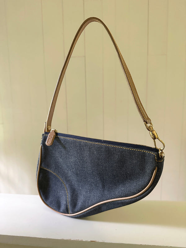 Christian Dior Denim Saddle Pochette