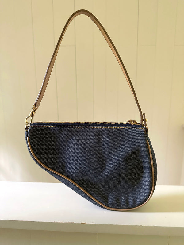Christian Dior Denim Saddle Pochette