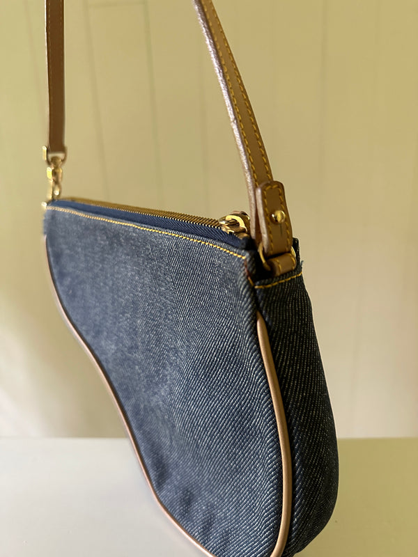 Christian Dior Denim Saddle Pochette