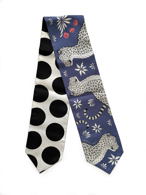 Hermès "Les Leopards" Twill Up Scarf