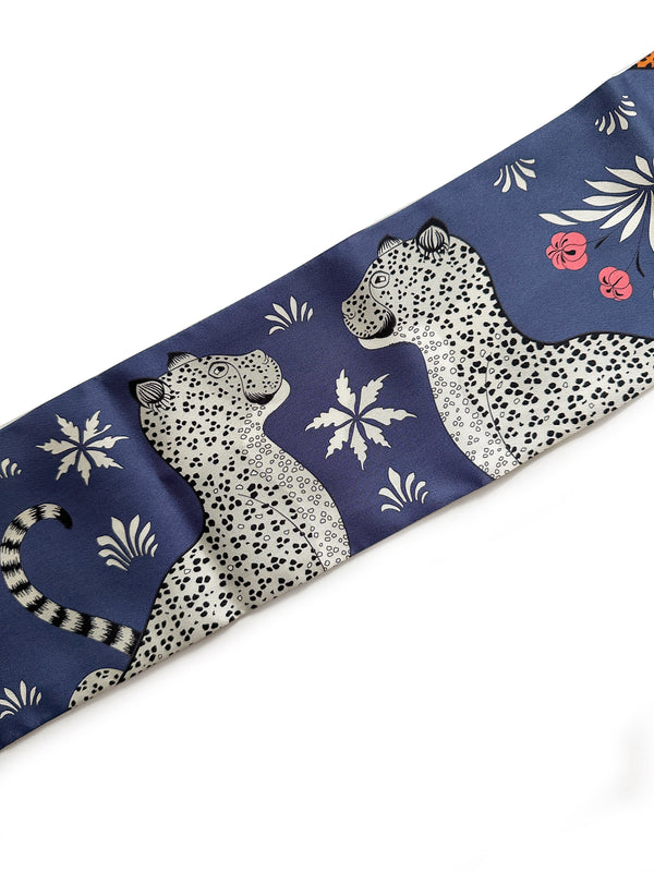 Hermès "Les Leopards" Twill Up Scarf