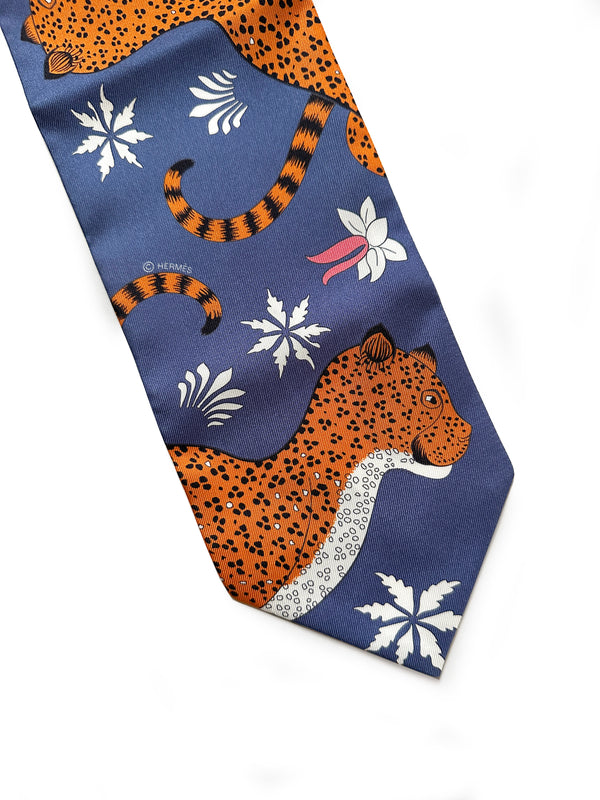 Hermès "Les Leopards" Twill Up Scarf