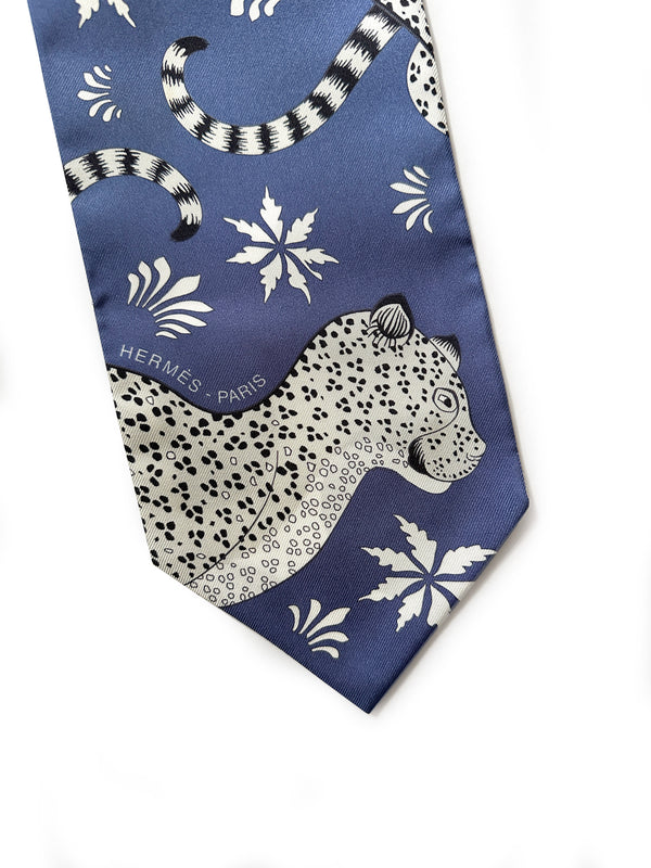 Hermès "Les Leopards" Twill Up Scarf