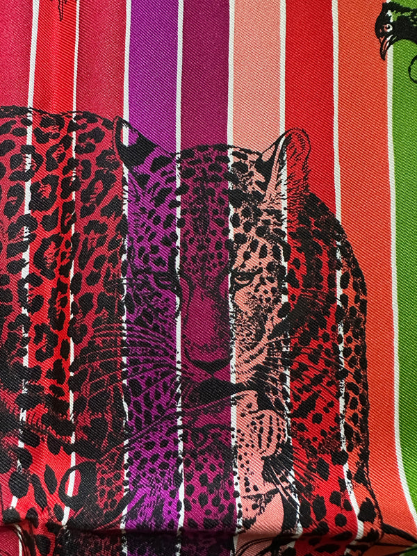 Hermès "Jungle Love" Rainbow Scarf 45